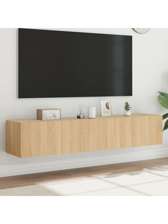 Nástěnné TV skříňky s LED osvětlením 2 ks dub sonoma 80x35x31cm