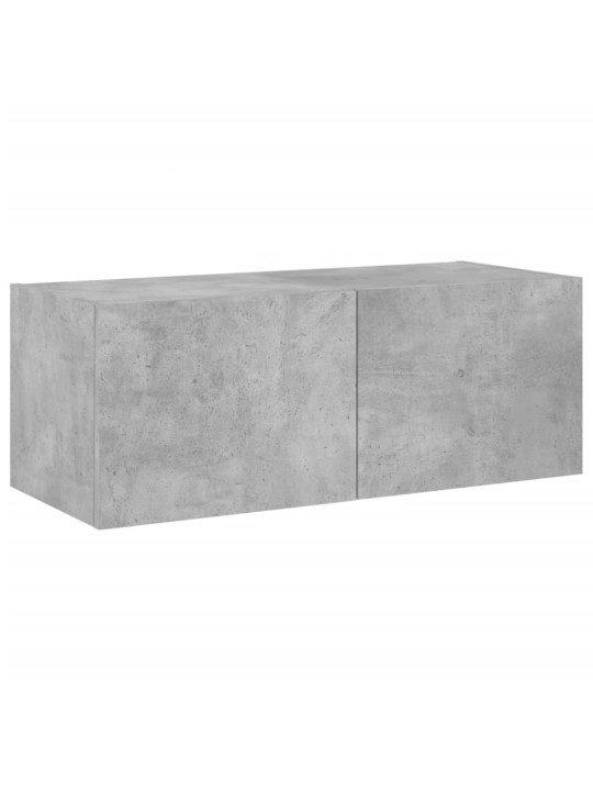 Nástěnná TV skříňka s LED osvětlením betonově šedá 80x35x31 cm