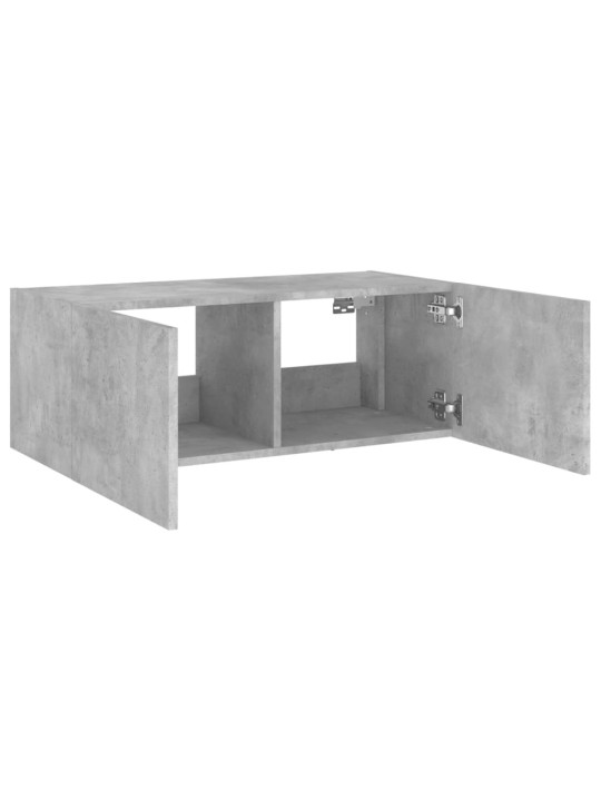 Nástěnná TV skříňka s LED osvětlením betonově šedá 80x35x31 cm