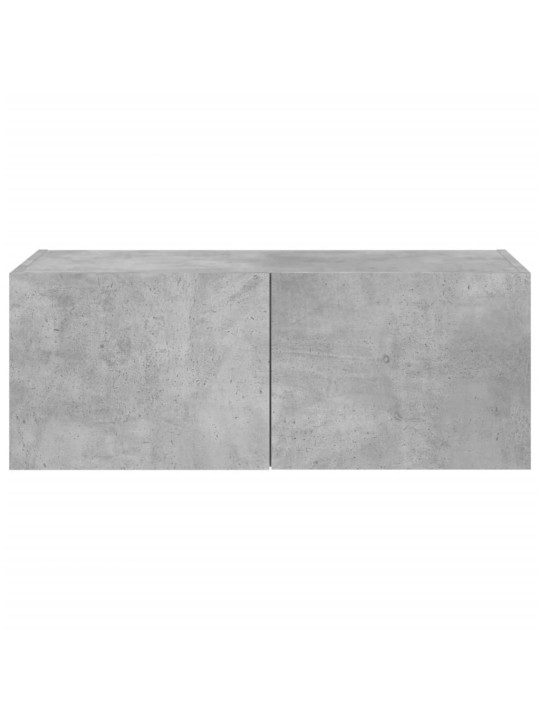 Nástěnná TV skříňka s LED osvětlením betonově šedá 80x35x31 cm