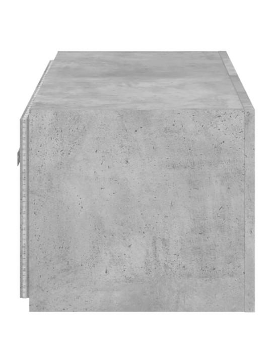 Nástěnná TV skříňka s LED osvětlením betonově šedá 80x35x31 cm