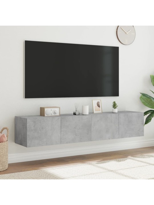 Nástěnné TV skříňky s LED 2 ks betonově šedé 80 x 35 x 31 cm
