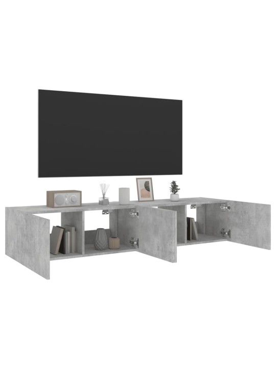 Nástěnné TV skříňky s LED 2 ks betonově šedé 80 x 35 x 31 cm