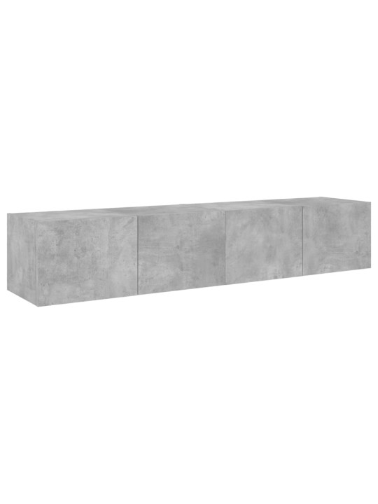 Nástěnné TV skříňky s LED 2 ks betonově šedé 80 x 35 x 31 cm