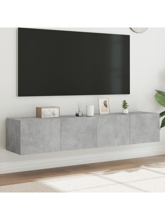 Nástěnné TV skříňky s LED 2 ks betonově šedé 80 x 35 x 31 cm