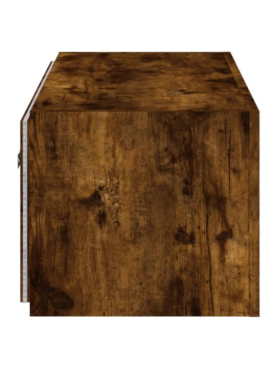 Nástěnná TV skříňka s LED osvětlením kouřový dub 80x35x31 cm