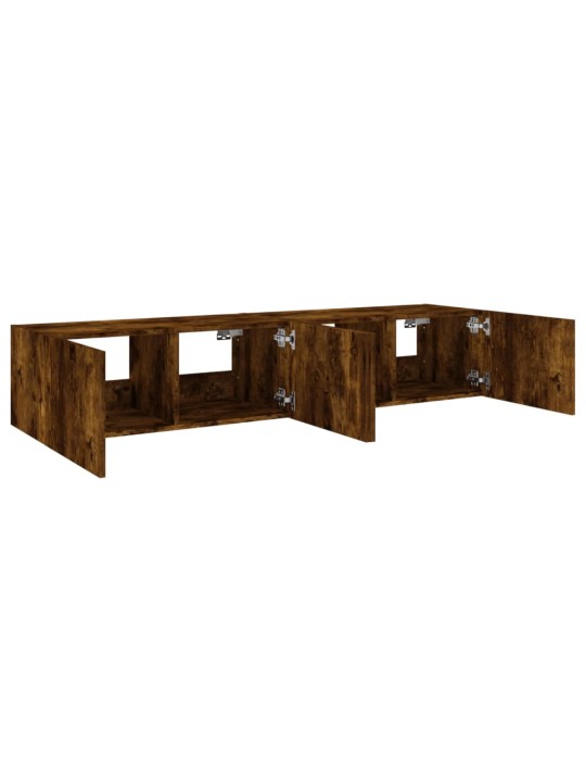 Nástěnné TV skříňky s LED 2 ks kouřový dub 80 x 35 x 31 cm