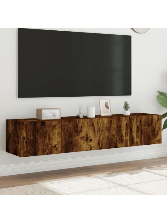 Nástěnné TV skříňky s LED 2 ks kouřový dub 80 x 35 x 31 cm