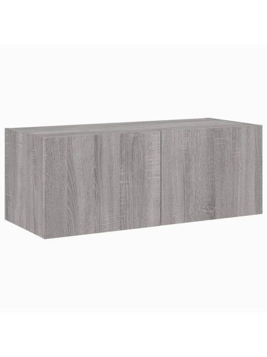 Nástěnná TV skříňka s LED osvětlením šedá sonoma 80x35x31 cm