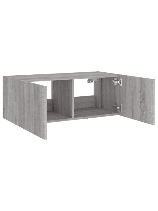 Nástěnná TV skříňka s LED osvětlením šedá sonoma 80x35x31 cm