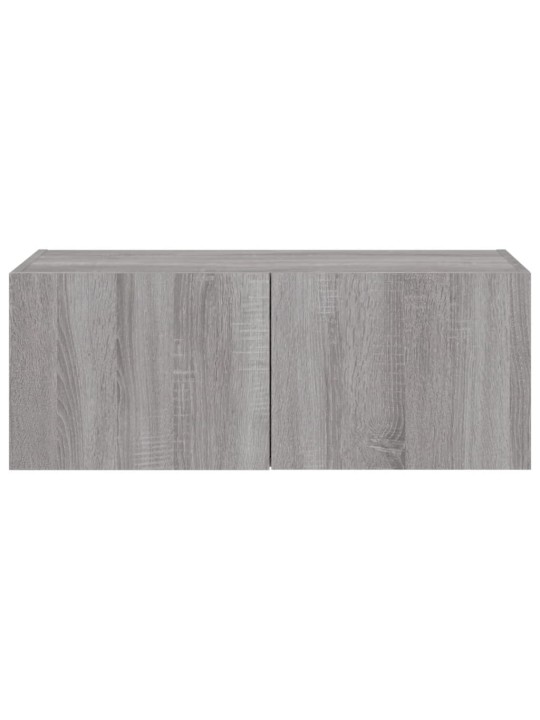 Nástěnná TV skříňka s LED osvětlením šedá sonoma 80x35x31 cm