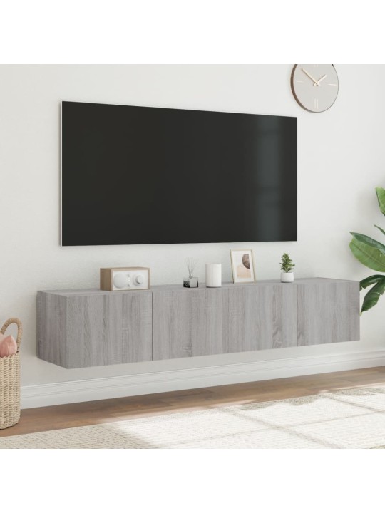 Nástěnné TV skříňky s LED 2 ks šedé sonoma 80 x 35 x 31 cm