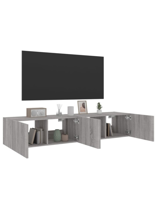 Nástěnné TV skříňky s LED 2 ks šedé sonoma 80 x 35 x 31 cm