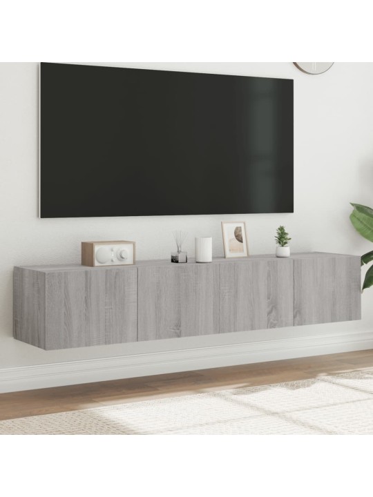 Nástěnné TV skříňky s LED 2 ks šedé sonoma 80 x 35 x 31 cm
