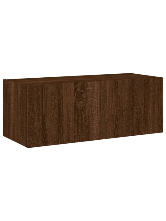 Nástěnná TV skříňka s LED osvětlením hnědý dub 80 x 35 x 31 cm