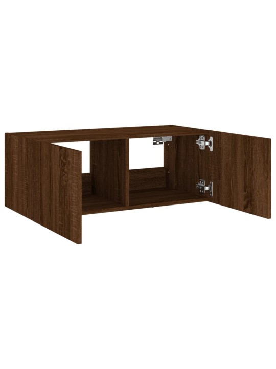 Nástěnná TV skříňka s LED osvětlením hnědý dub 80 x 35 x 31 cm