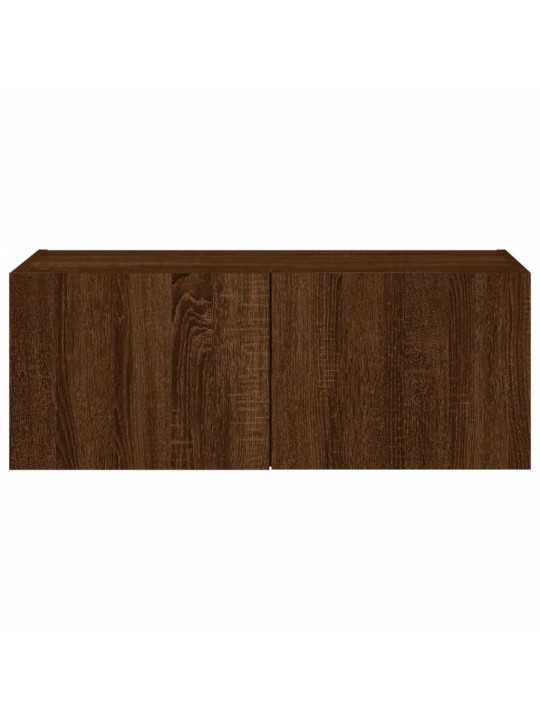 Nástěnná TV skříňka s LED osvětlením hnědý dub 80 x 35 x 31 cm