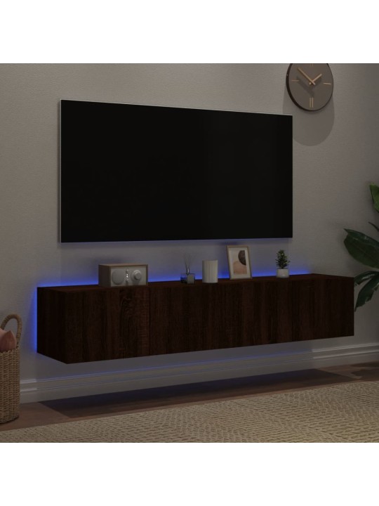 Nástěnné TV skříňky s LED osvětlením 2 ks hnědý dub 80x35x31 cm