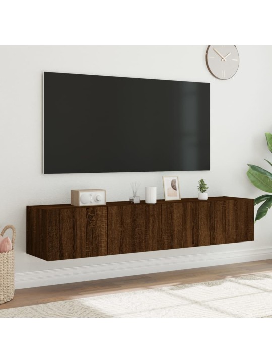 Nástěnné TV skříňky s LED osvětlením 2 ks hnědý dub 80x35x31 cm