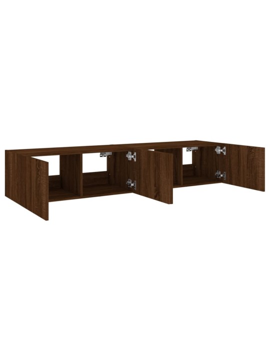 Nástěnné TV skříňky s LED osvětlením 2 ks hnědý dub 80x35x31 cm
