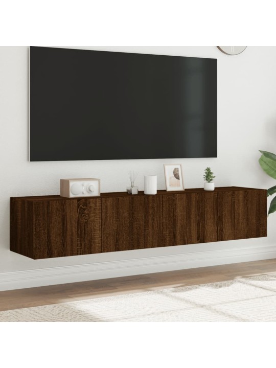 Nástěnné TV skříňky s LED osvětlením 2 ks hnědý dub 80x35x31 cm
