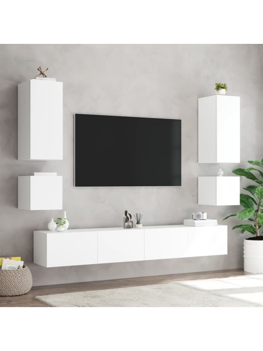 Nástěnná TV skříňka s LED osvětlením bílá 100 x 35 x 31 cm