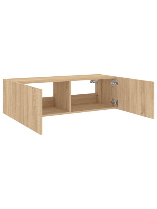 Nástěnná TV skříňka s LED osvětlením dub sonoma 100x35x31 cm