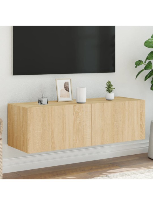 Nástěnná TV skříňka s LED osvětlením dub sonoma 100x35x31 cm