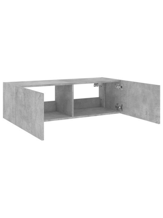 Nástěnná TV skříňka s LED osvětlením betonově šedá 100x35x31 cm