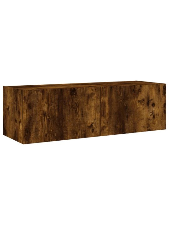 Nástěnná TV skříňka s LED osvětlením kouřový dub 100x35x31 cm