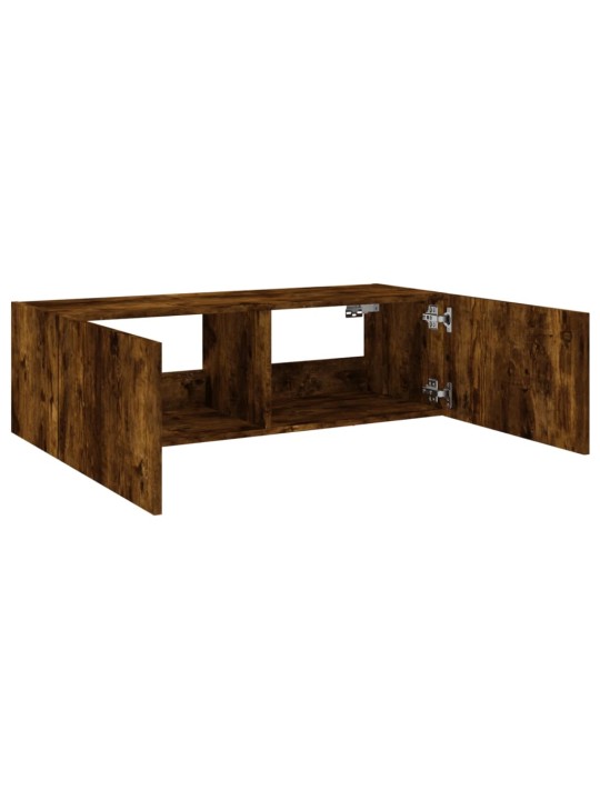 Nástěnná TV skříňka s LED osvětlením kouřový dub 100x35x31 cm