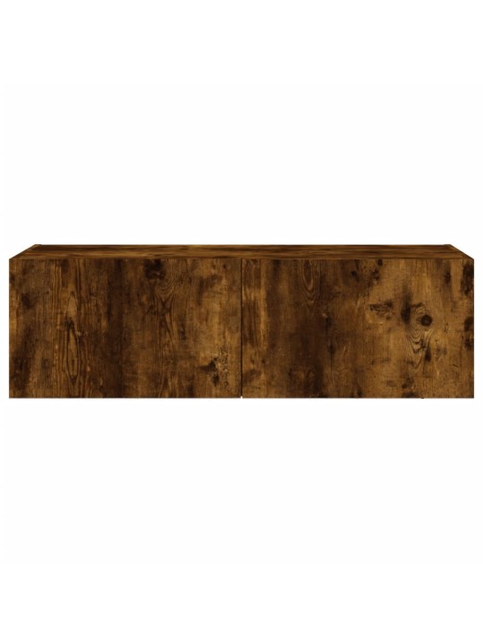 Nástěnná TV skříňka s LED osvětlením kouřový dub 100x35x31 cm