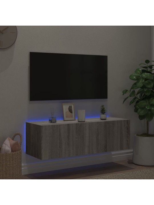 Nástěnná TV skříňka s LED osvětlením šedá sonoma 100x35x31 cm