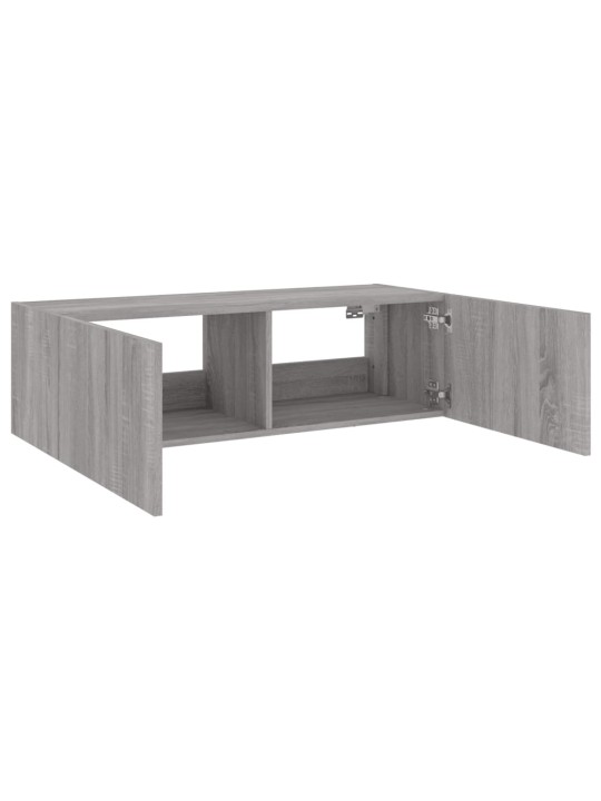 Nástěnná TV skříňka s LED osvětlením šedá sonoma 100x35x31 cm
