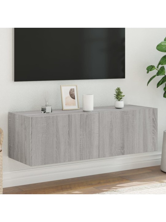 Nástěnná TV skříňka s LED osvětlením šedá sonoma 100x35x31 cm