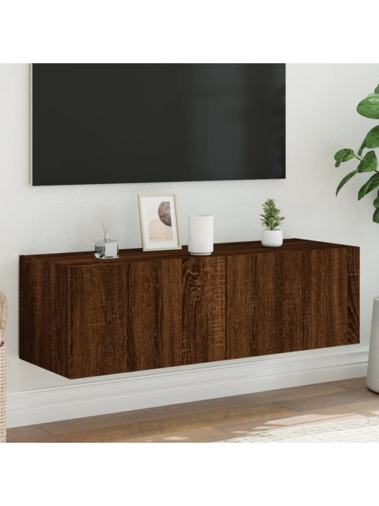 Nástěnná TV skříňka s LED osvětlením hnědý dub 100 x 35 x 31 cm