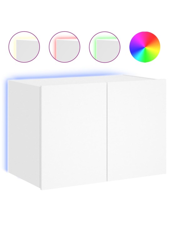 Nástěnná TV skříňka s LED osvětlením bílá 60 x 35 x 41 cm