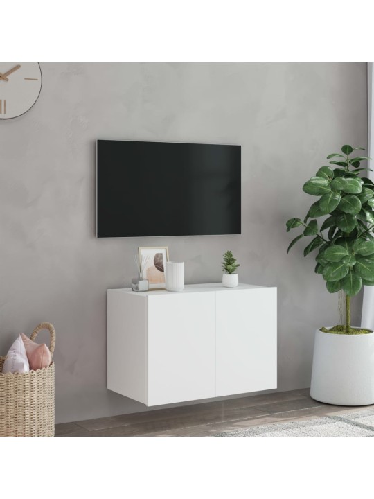 Nástěnná TV skříňka s LED osvětlením bílá 60 x 35 x 41 cm
