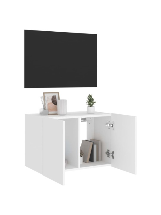 Nástěnná TV skříňka s LED osvětlením bílá 60 x 35 x 41 cm