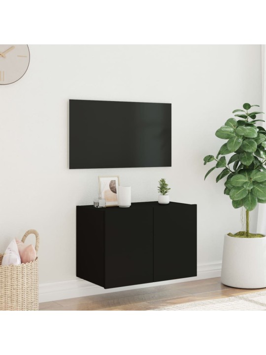Nástěnná TV skříňka s LED osvětlením černá 60 x 35 x 41 cm
