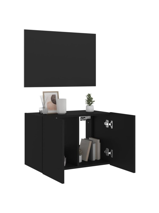 Nástěnná TV skříňka s LED osvětlením černá 60 x 35 x 41 cm
