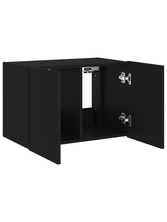 Nástěnná TV skříňka s LED osvětlením černá 60 x 35 x 41 cm