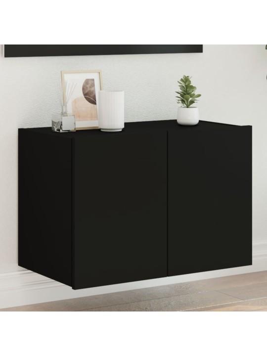 Nástěnná TV skříňka s LED osvětlením černá 60 x 35 x 41 cm