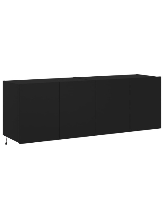 Nástěnné TV skříňky s LED osvětlením 2 ks černé 60 x 35 x 41 cm