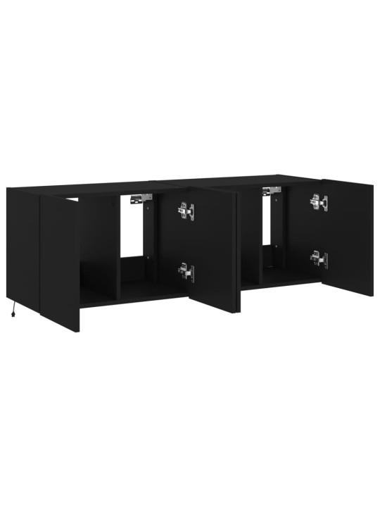 Nástěnné TV skříňky s LED osvětlením 2 ks černé 60 x 35 x 41 cm