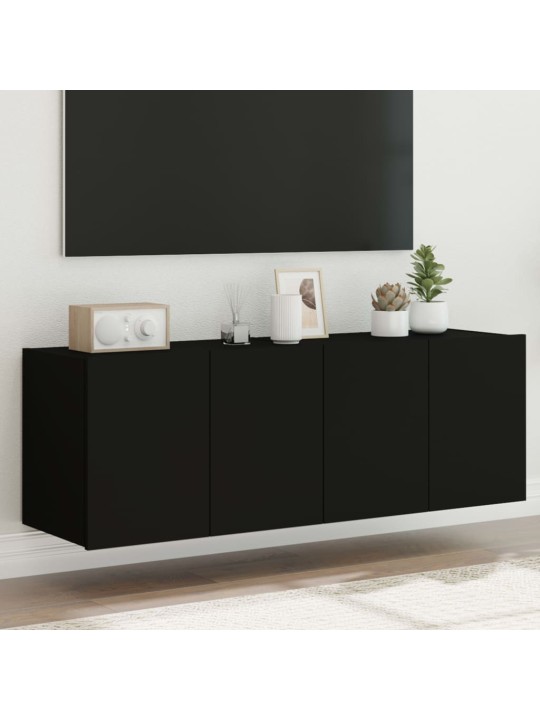 Nástěnné TV skříňky s LED osvětlením 2 ks černé 60 x 35 x 41 cm