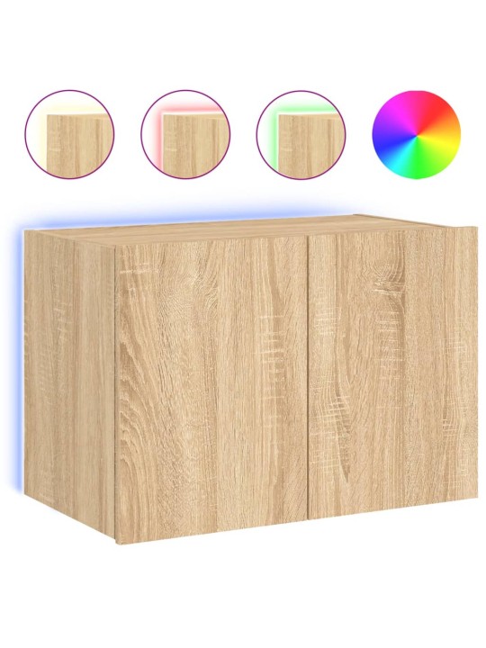 Nástěnná TV skříňka s LED osvětlením dub sonoma 60 x 35 x 41 cm