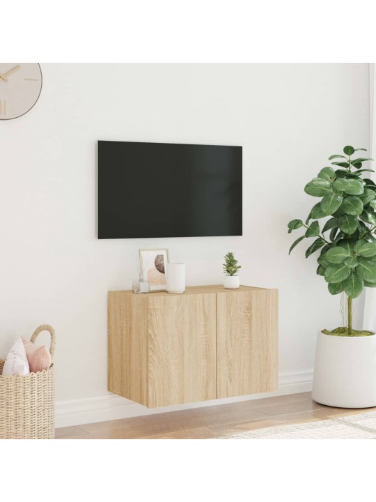 Nástěnná TV skříňka s LED osvětlením dub sonoma 60 x 35 x 41 cm