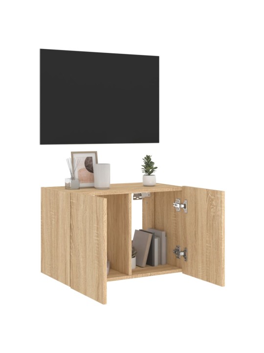 Nástěnná TV skříňka s LED osvětlením dub sonoma 60 x 35 x 41 cm