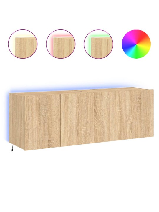 Nástěnné TV skříňky s LED osvětlením 2 ks dub sonoma 60x35x41cm